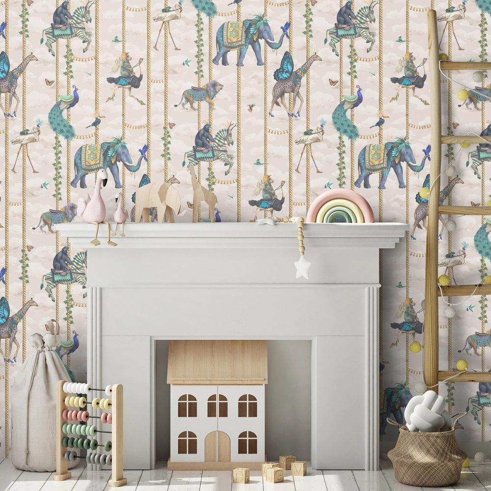 Brand McKenzie Carousel Linen Wallpaper-Beaumonde