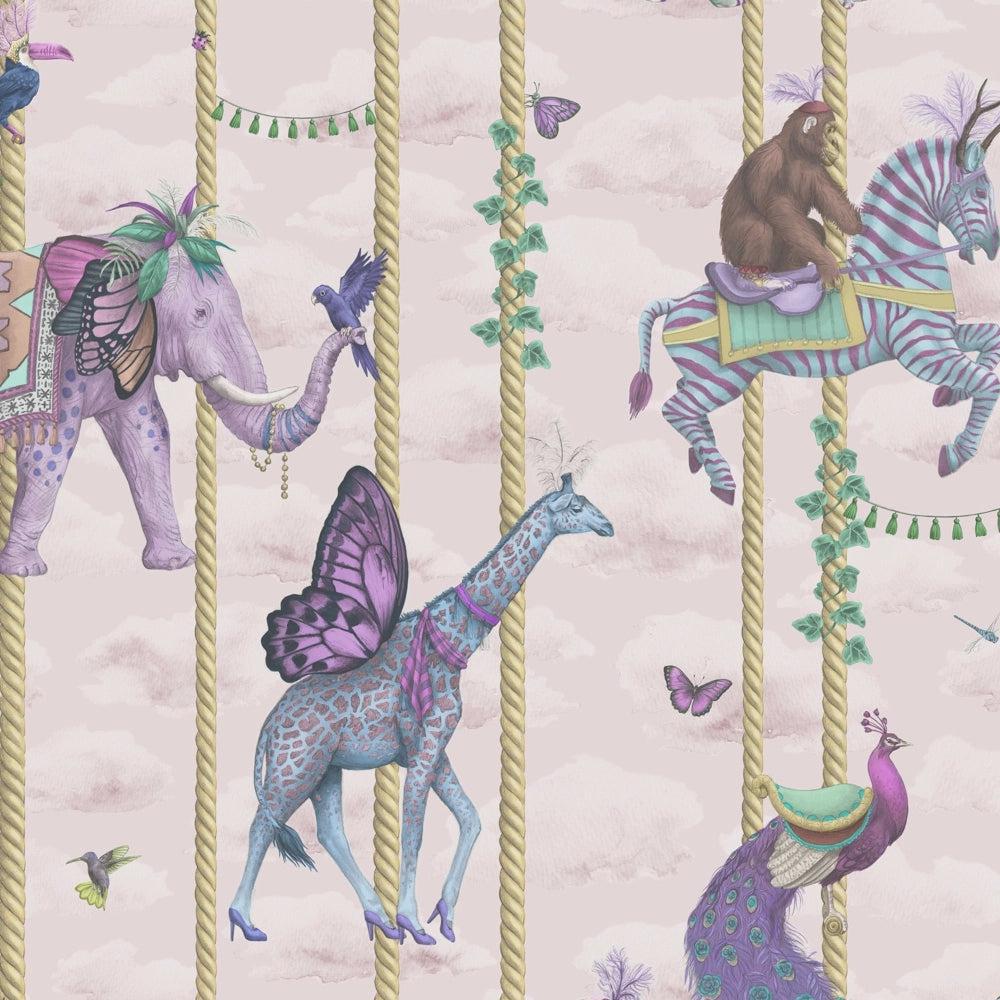 Brand McKenzie Carousel Pink Wallpaper-Beaumonde
