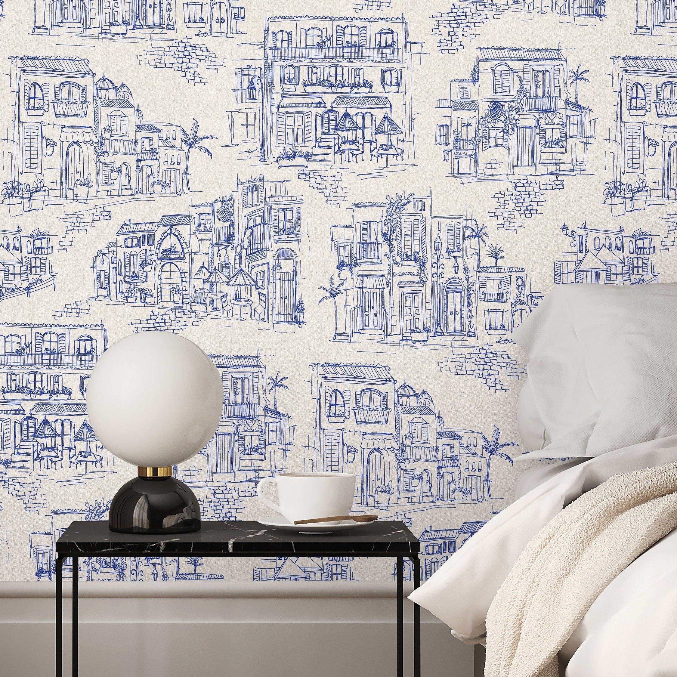 Brand McKenzie Charming Lanes Denim Wallpaper-Beaumonde