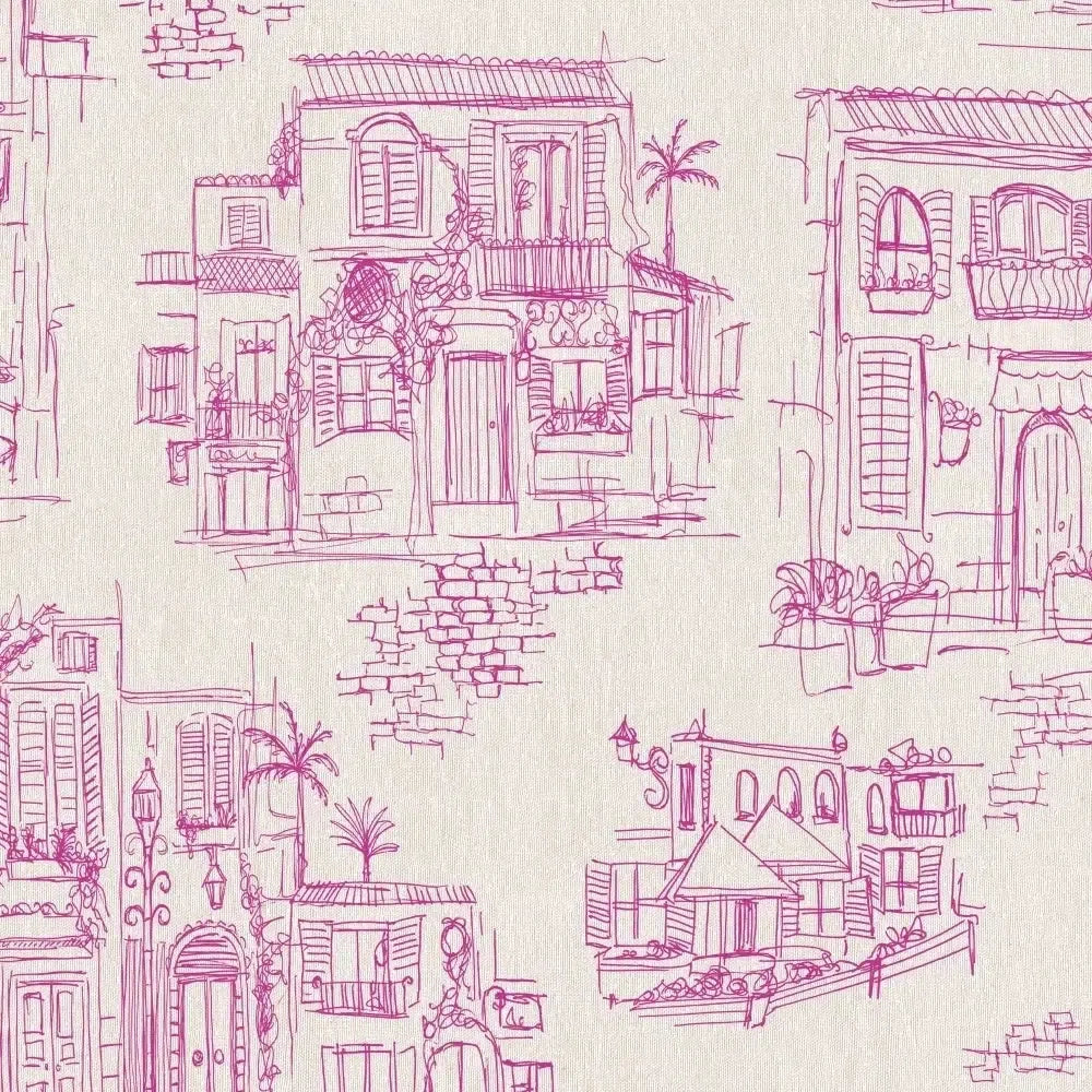 Brand McKenzie Charming Lanes Fuchsia Wallpaper-Beaumonde