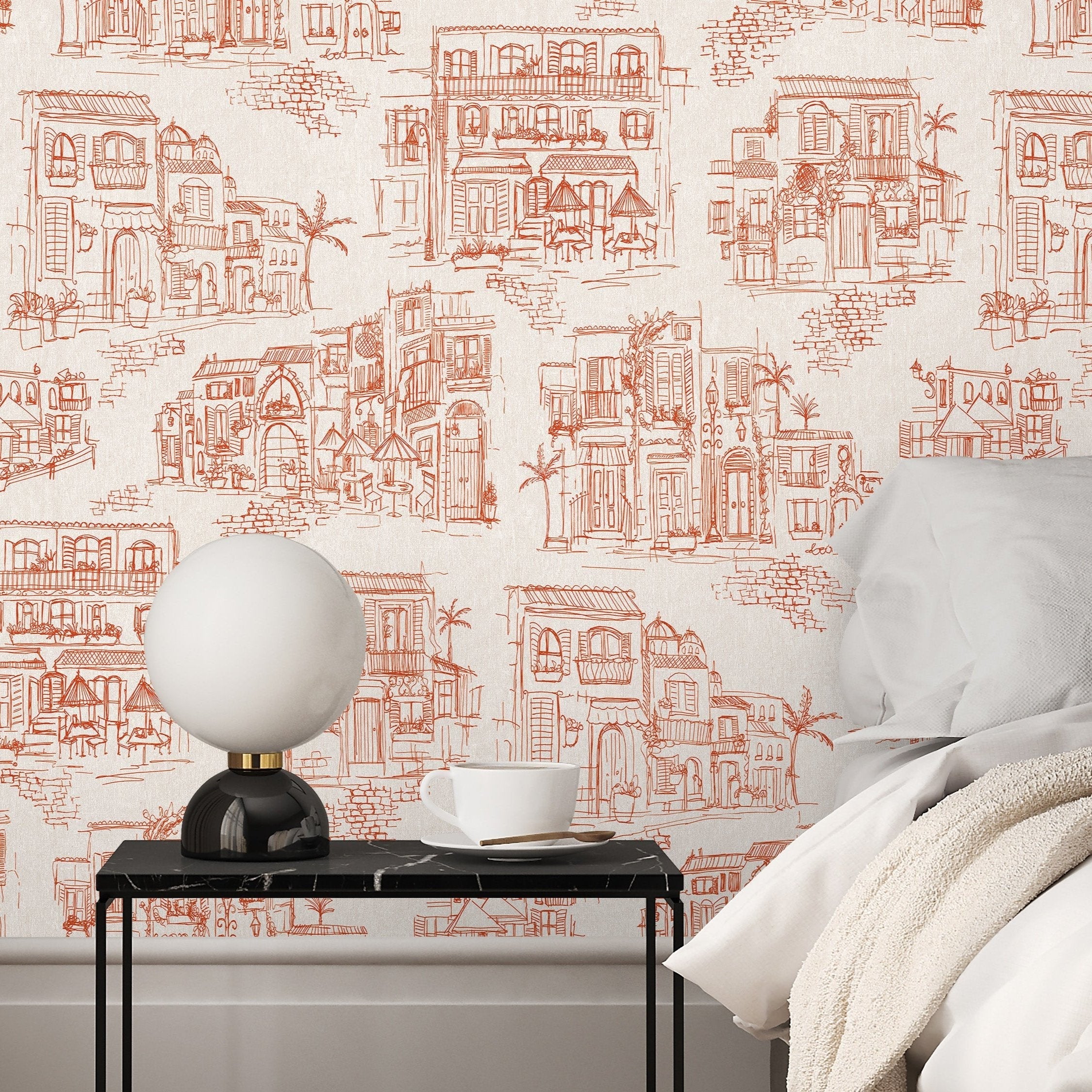 Brand McKenzie Charming Lanes Pumpkin Wallpaper-Beaumonde