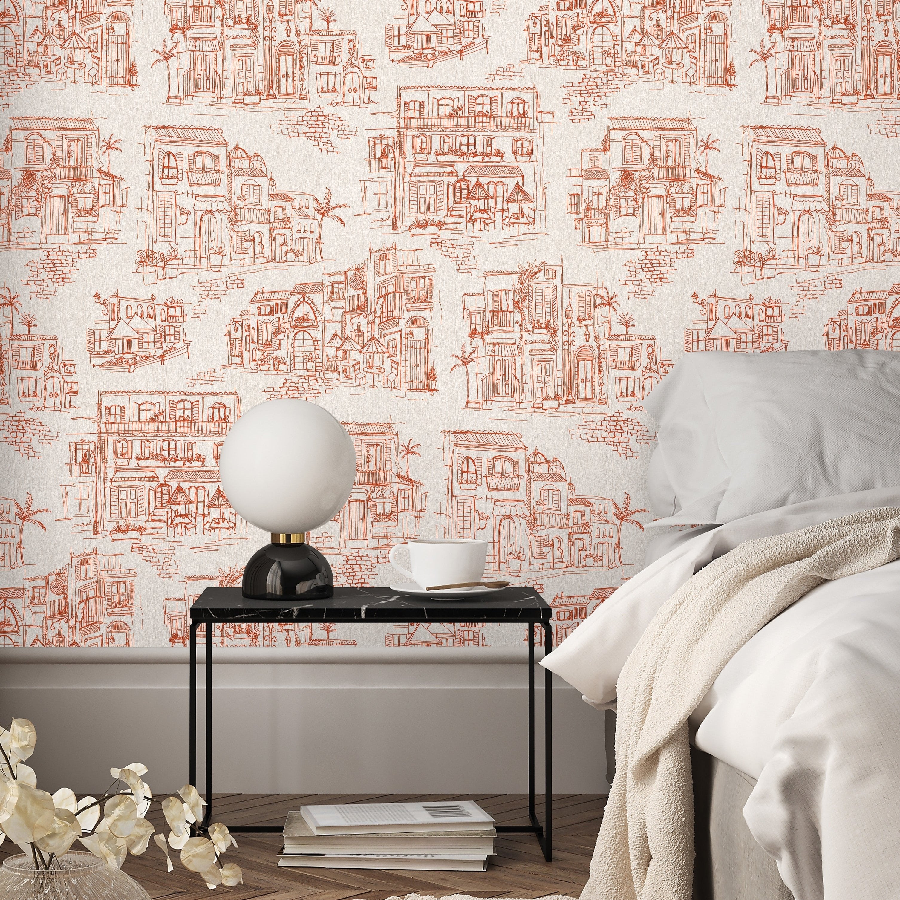 Brand McKenzie Charming Lanes Pumpkin Wallpaper-Beaumonde