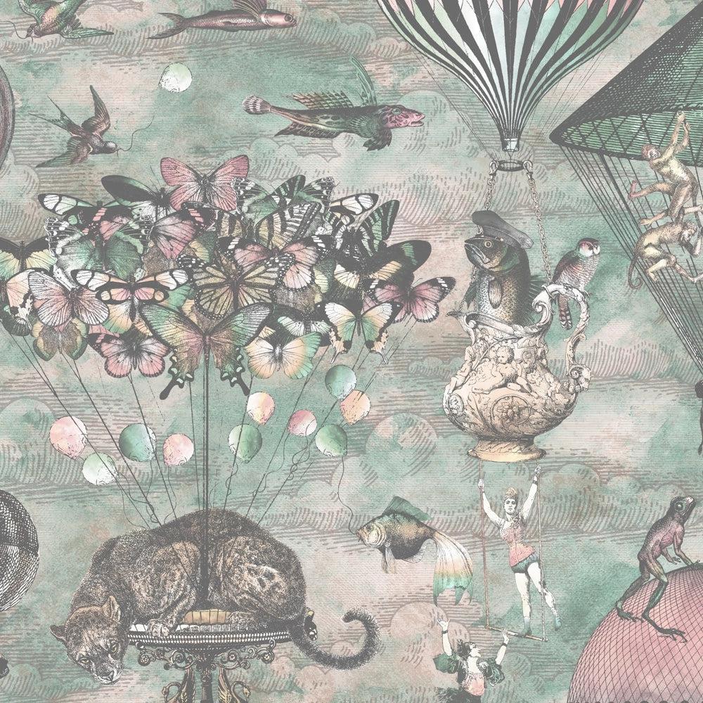 Brand McKenzie Curious Skies Pink & Aqua Wallpaper-Beaumonde