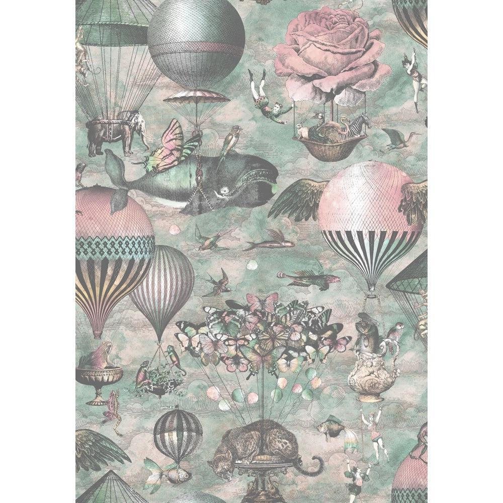Brand McKenzie Curious Skies Pink & Aqua Wallpaper-Beaumonde