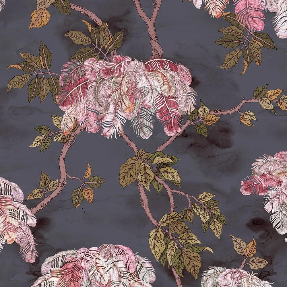 Brand McKenzie Feather Palm Charcoal Wallpaper-Beaumonde