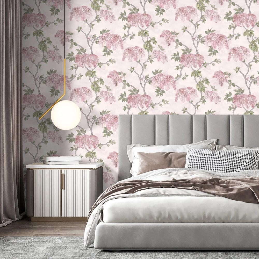 Brand McKenzie Feather Palm Rose Wallpaper-Beaumonde