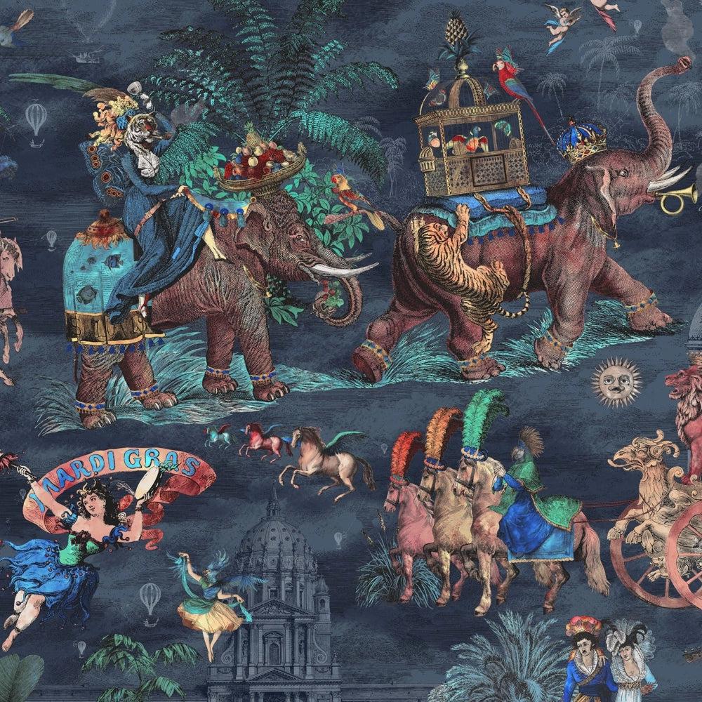 Brand McKenzie Fiesta Coral Midnight Wallpaper-Beaumonde