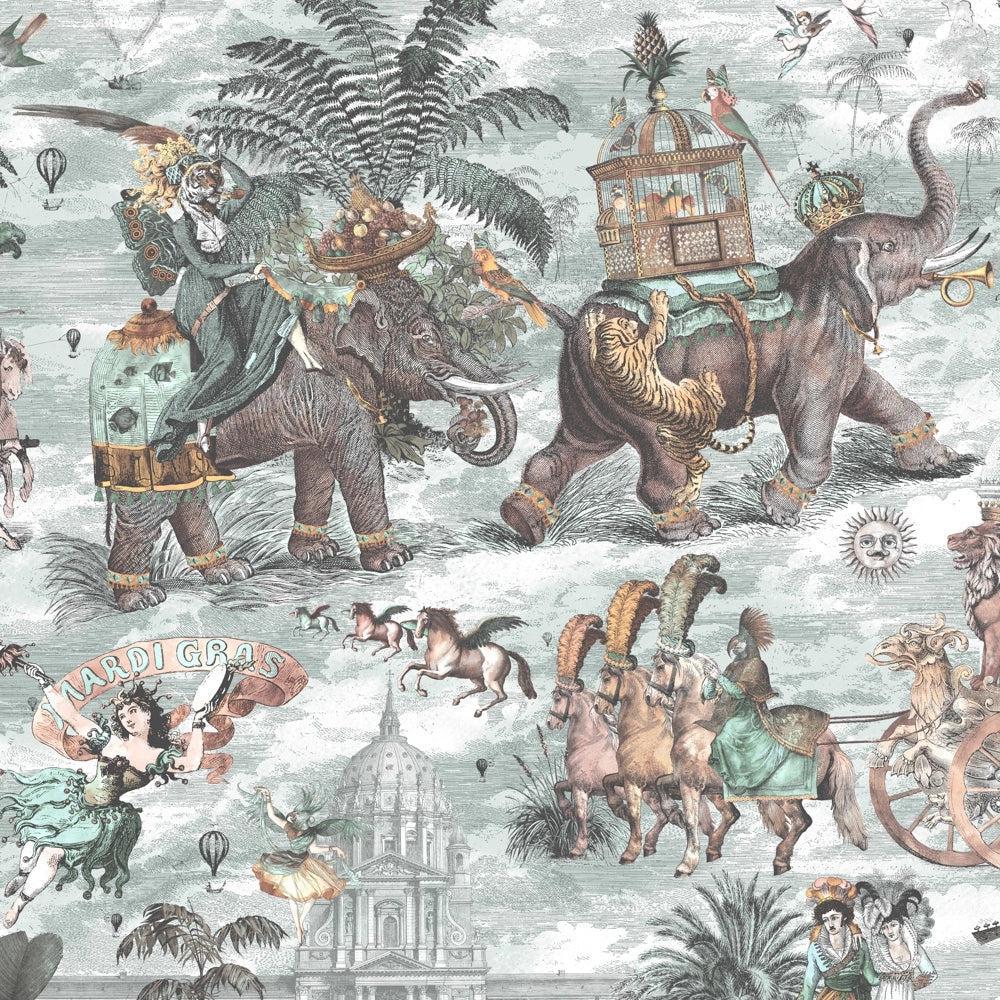 Brand McKenzie Fiesta Peach & Seawater Wallpaper-Beaumonde