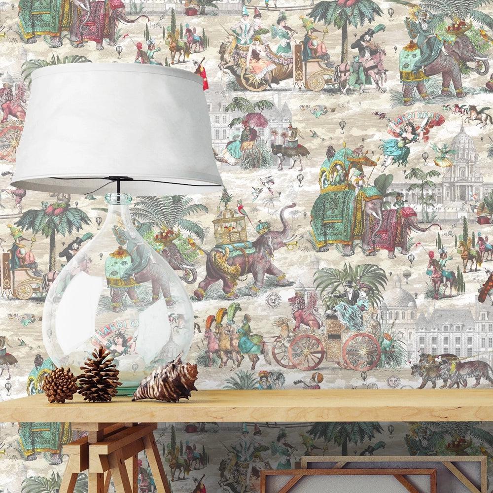 Brand McKenzie Fiesta Ruby & Green Wallpaper-Beaumonde