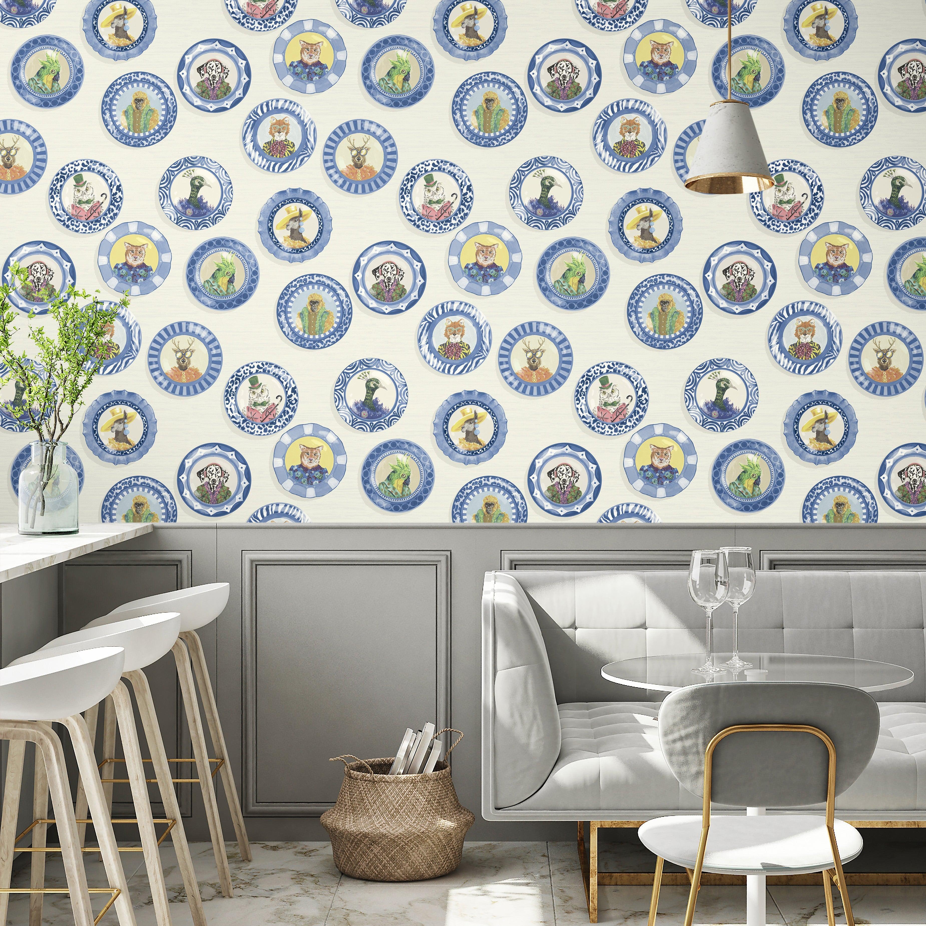 Brand McKenzie Fine China Blue & White Wallpaper-Beaumonde