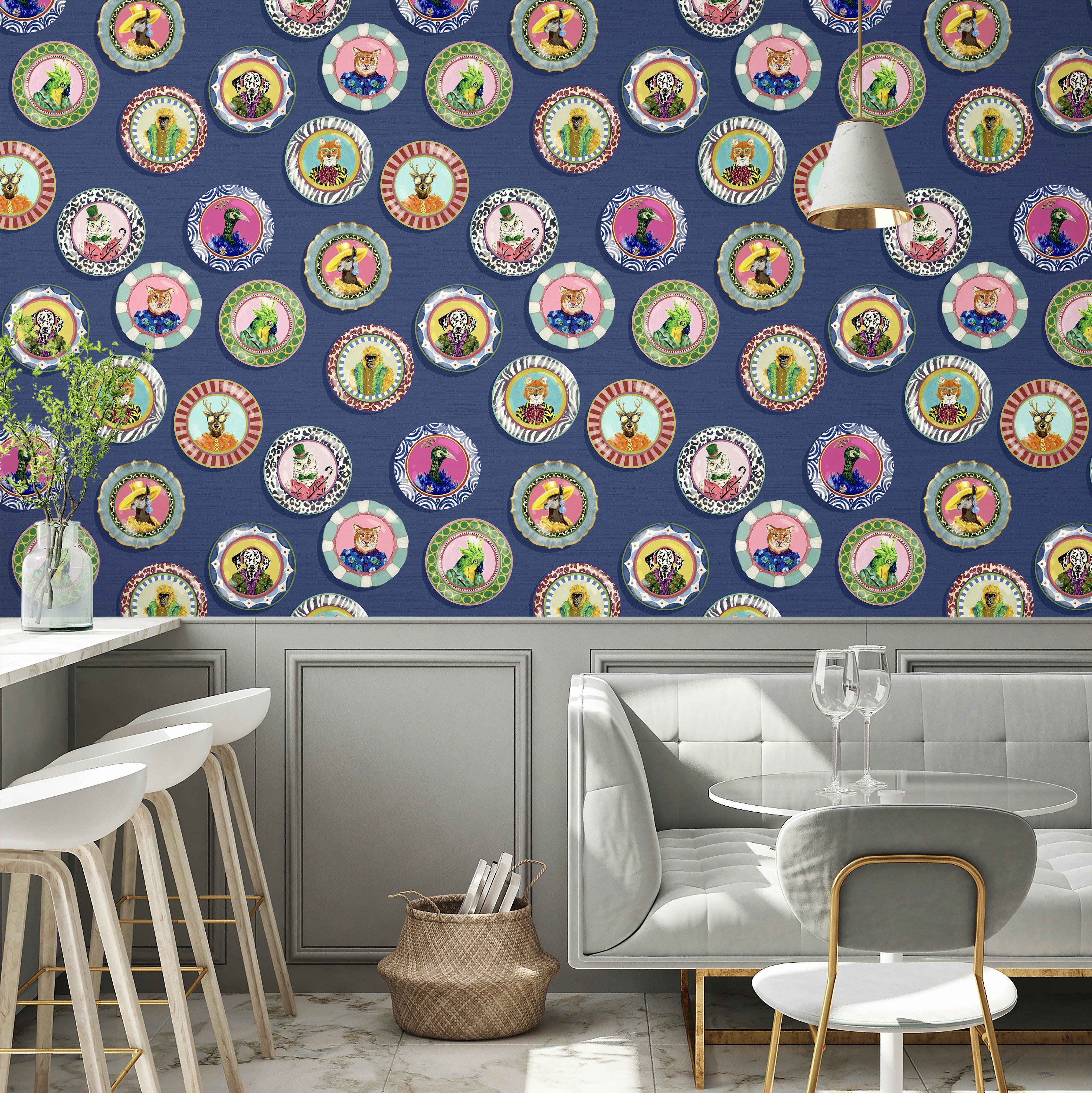 Brand McKenzie Fine China Royal Blue Wallpaper-Beaumonde
