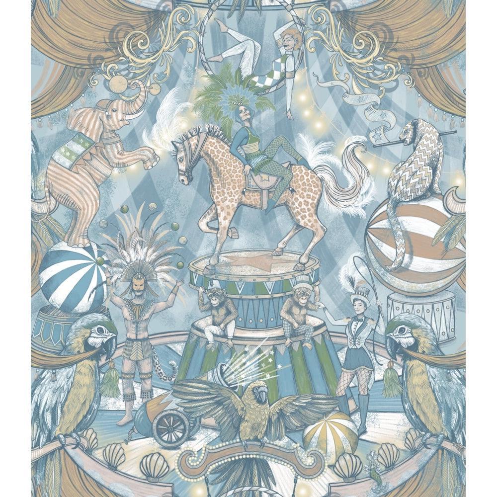 Brand McKenzie Funfair Pastel Blues Wallpaper-Beaumonde
