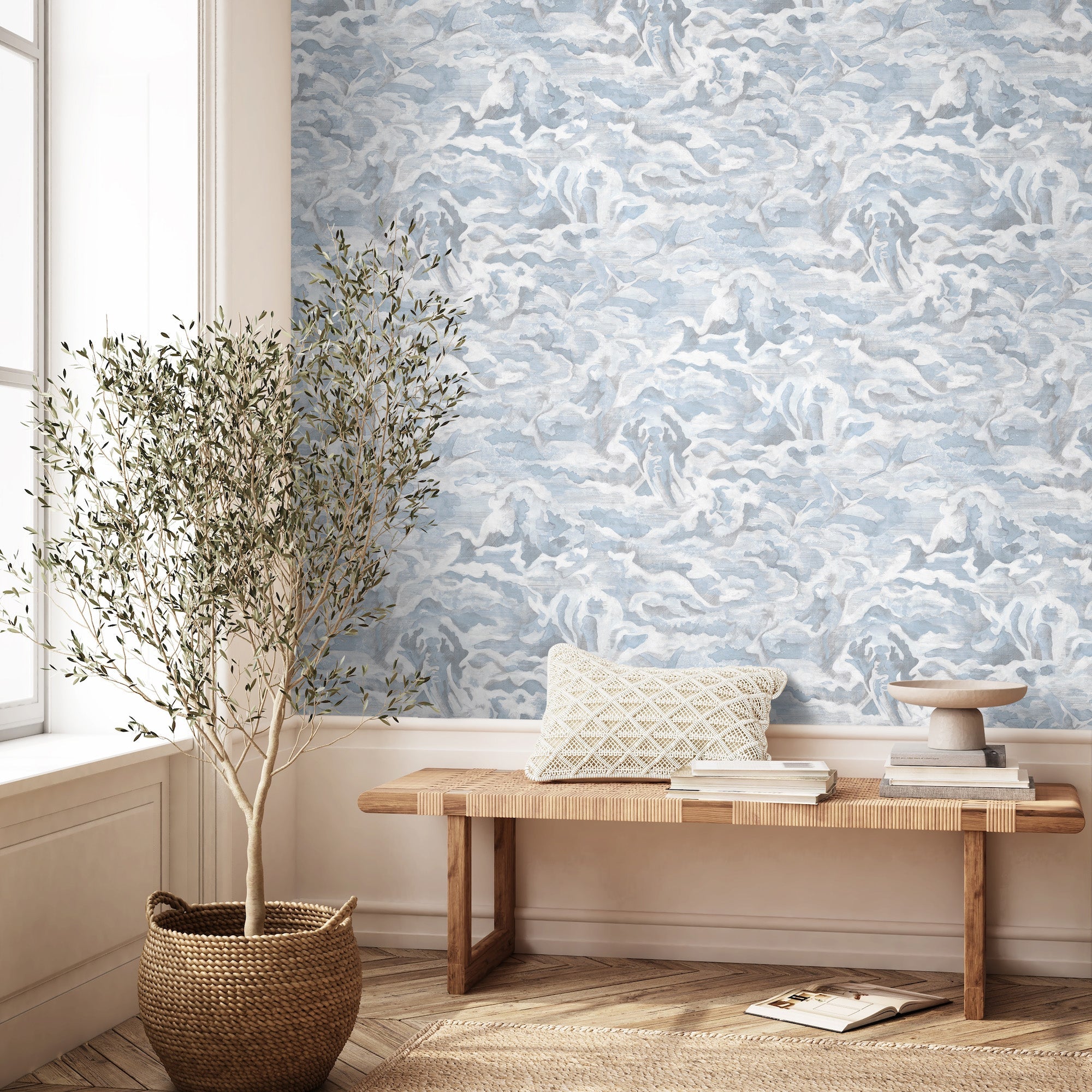 Brand McKenzie Hidden Clouds Wallpaper - Pastel Blue BMWL005/05B