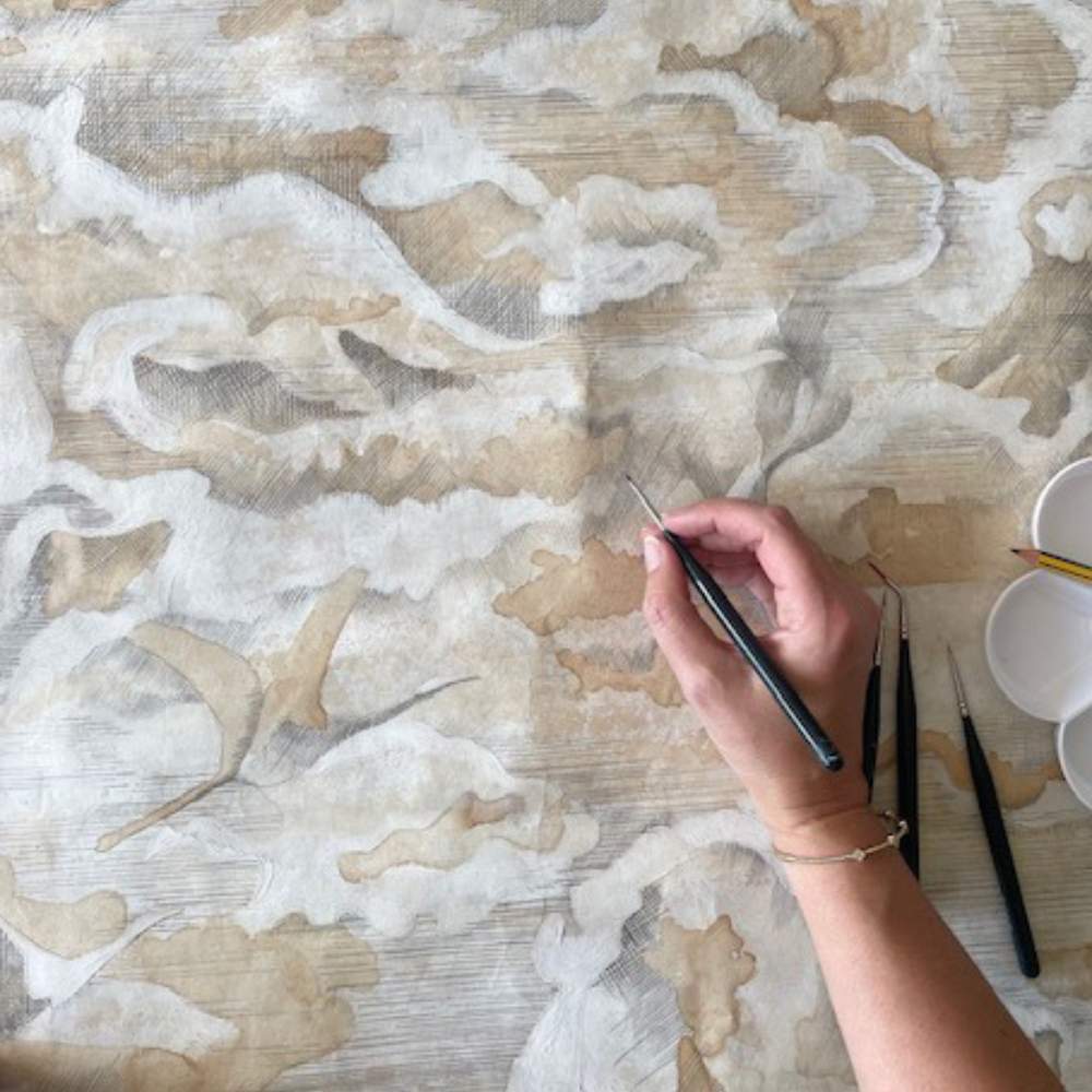 Brand McKenzie Hidden Clouds Wallpaper - Pastel Green-Beaumonde