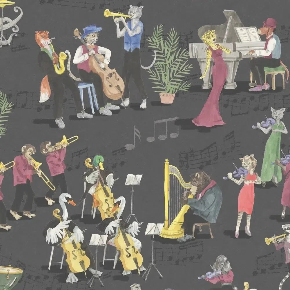 Brand McKenzie Instrumental Charcoal Wallpaper-Beaumonde