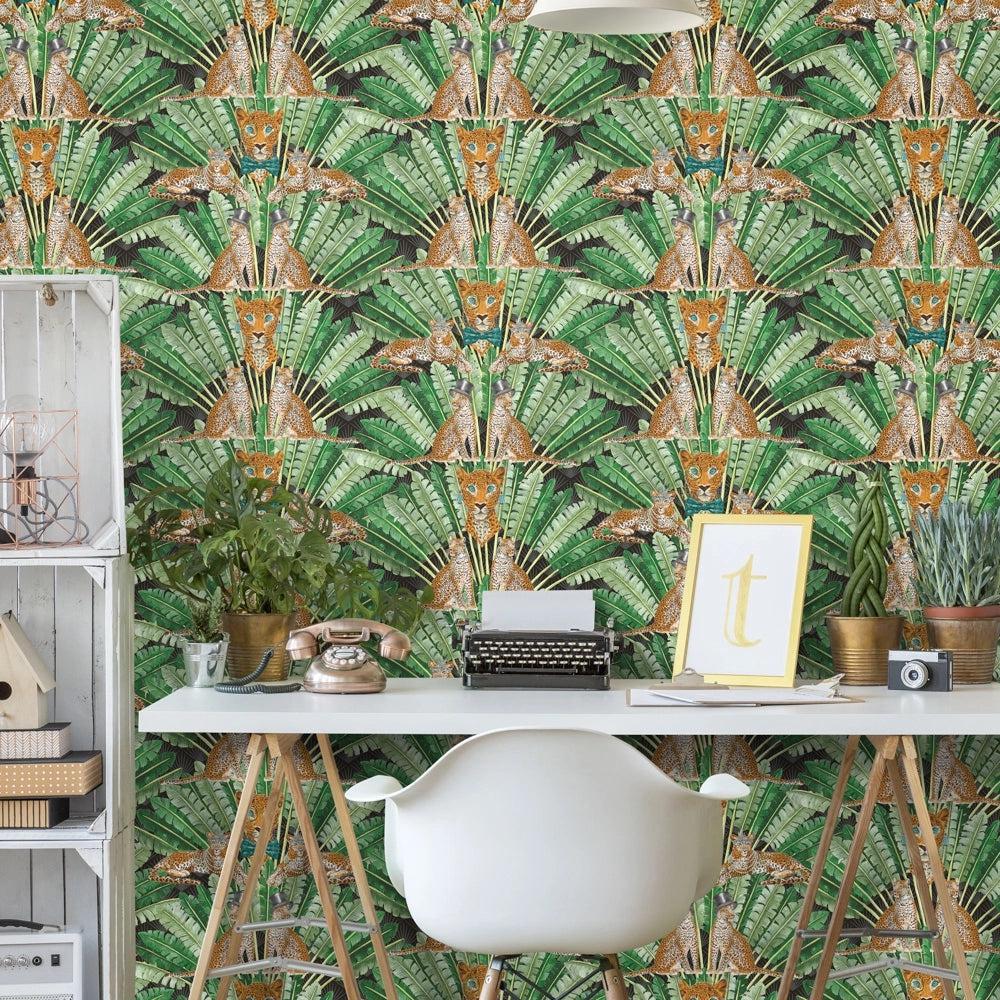 Brand McKenzie Leopard Dark Wallpaper-Beaumonde