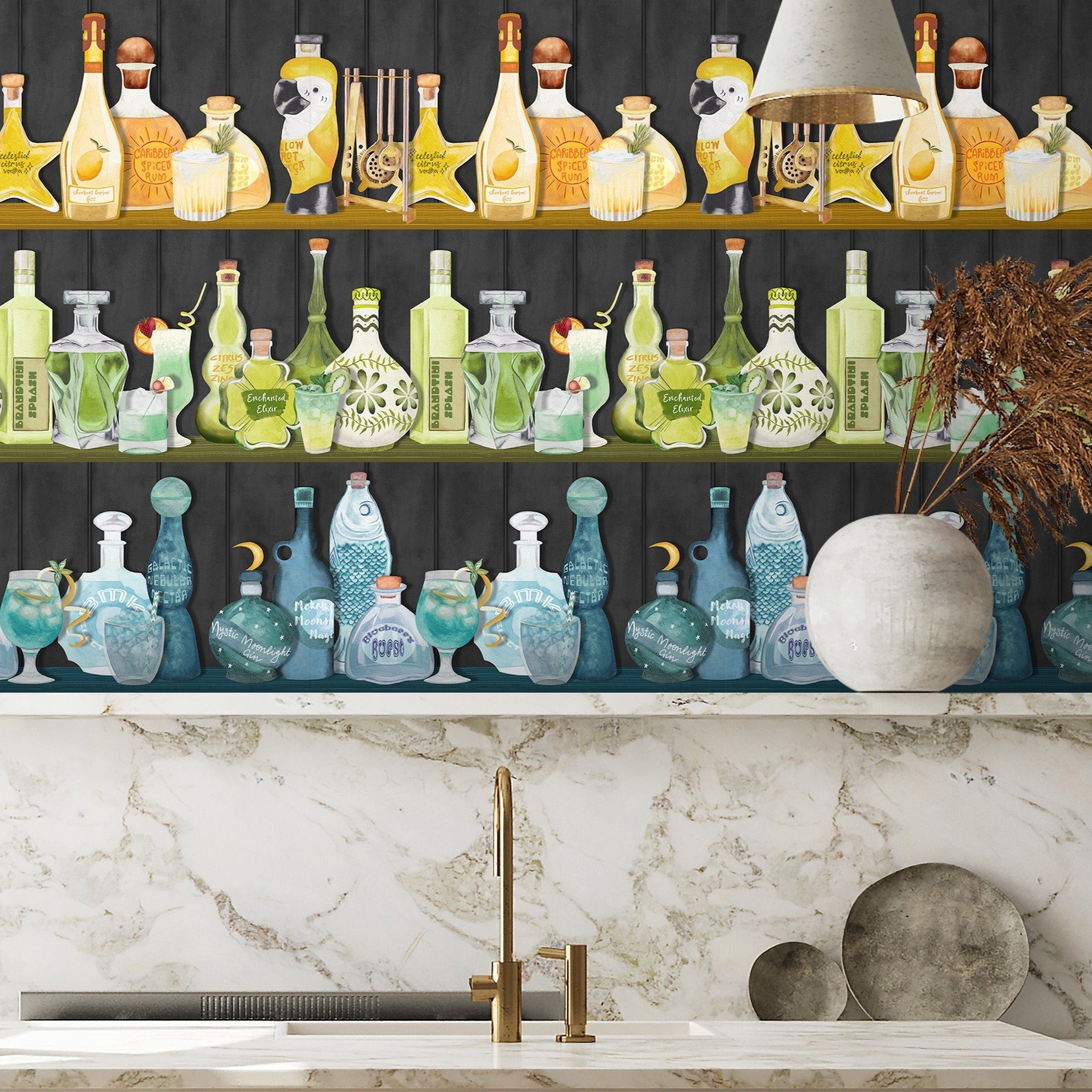 Brand McKenzie Mixology Ebony Wallpaper-Beaumonde