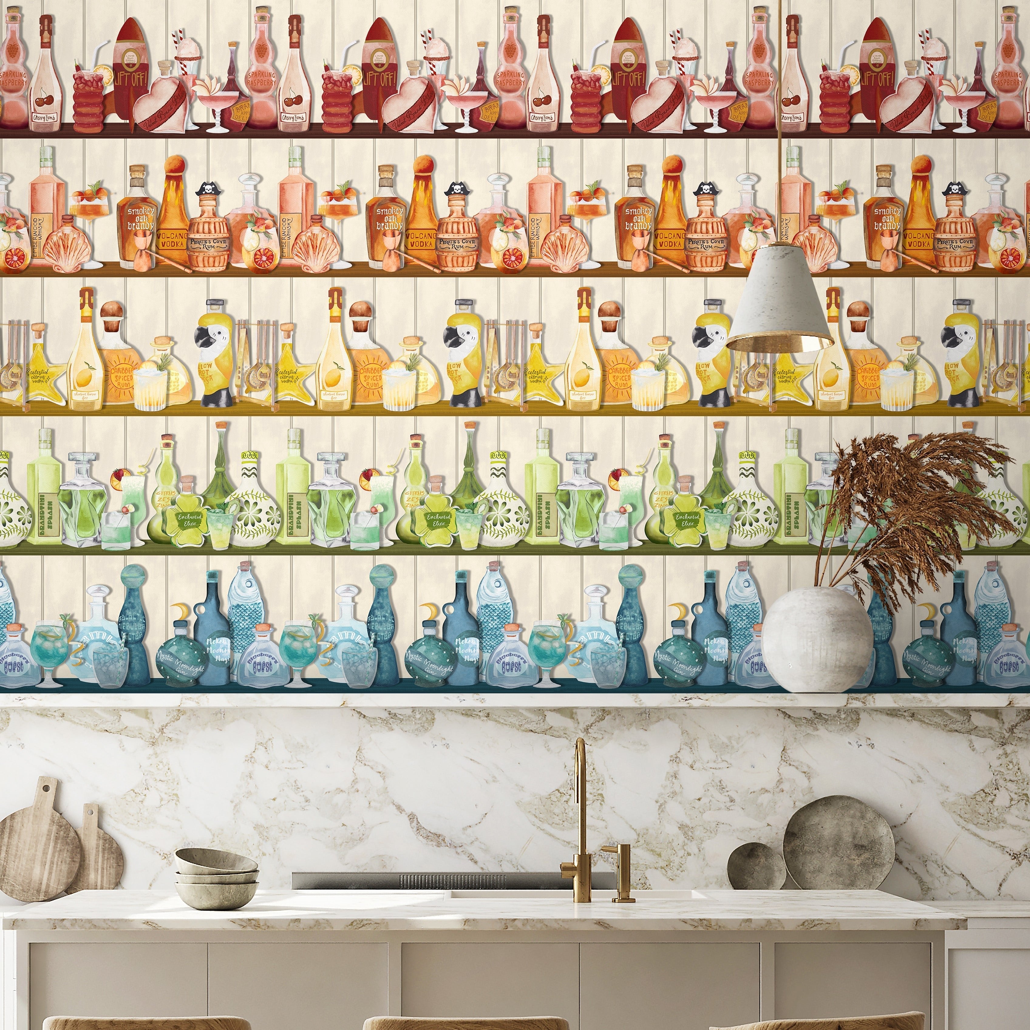 Brand McKenzie Mixology Ivory Wallpaper-Beaumonde