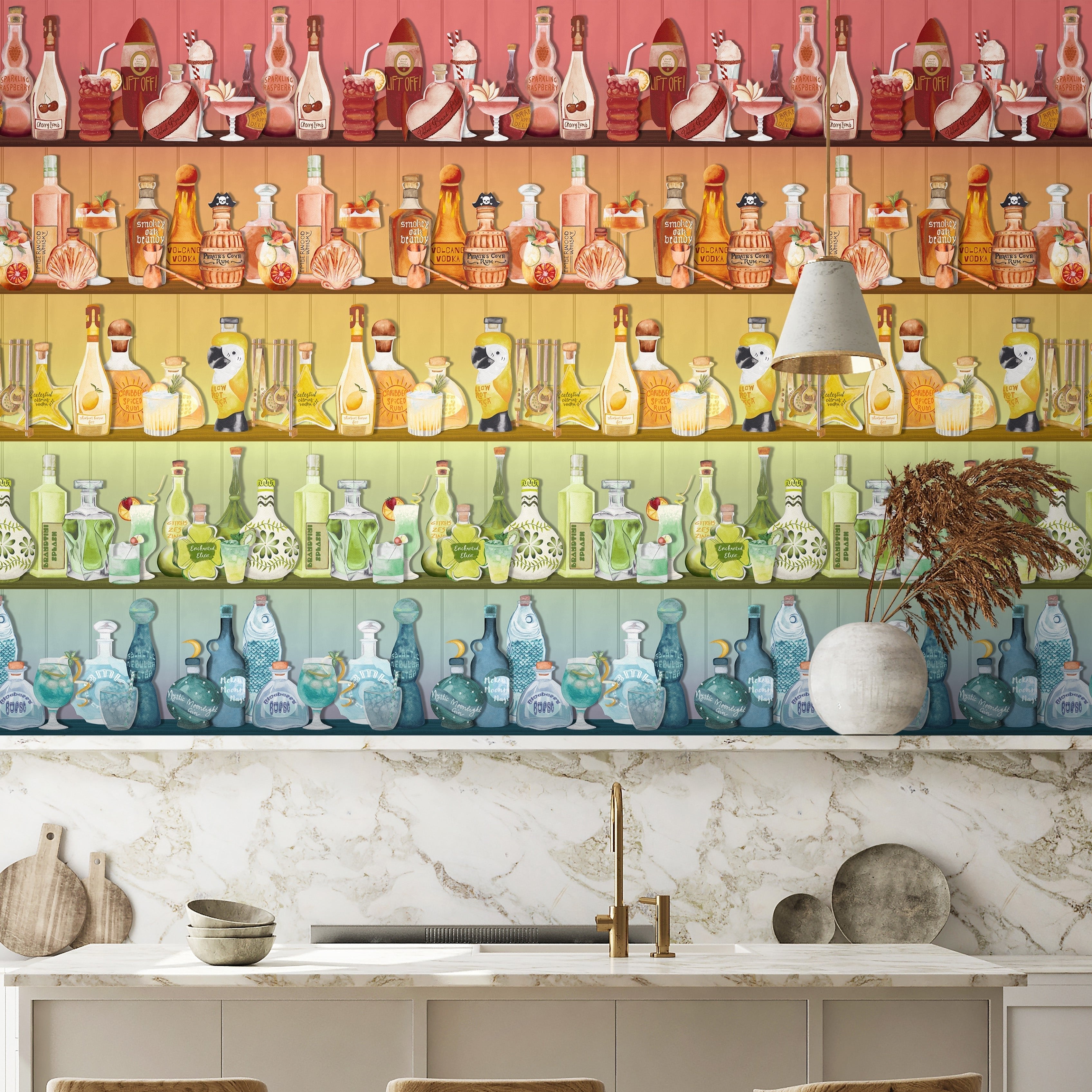 Brand McKenzie Mixology Rainbow Wallpaper-Beaumonde