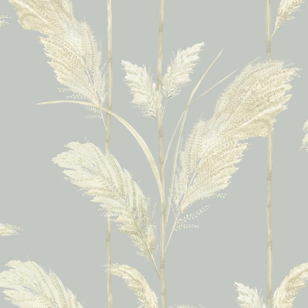Brand McKenzie Pampas Grass Cornflower Blue Wallpaper-Beaumonde