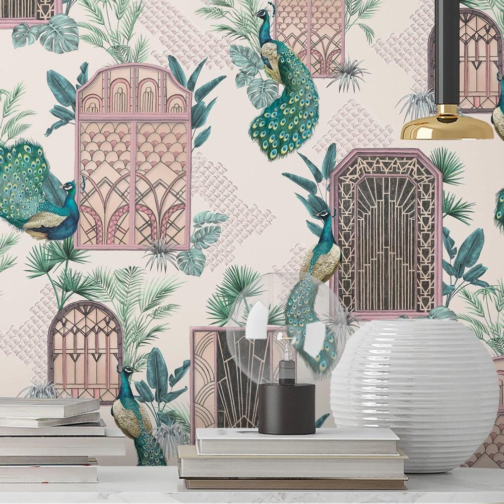 Brand McKenzie Peacock Manor Rose Wallpaper-Beaumonde