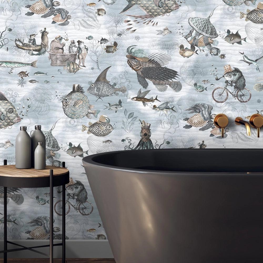 Brand McKenzie Sea Life Aqua & Sand Wallpaper-Beaumonde