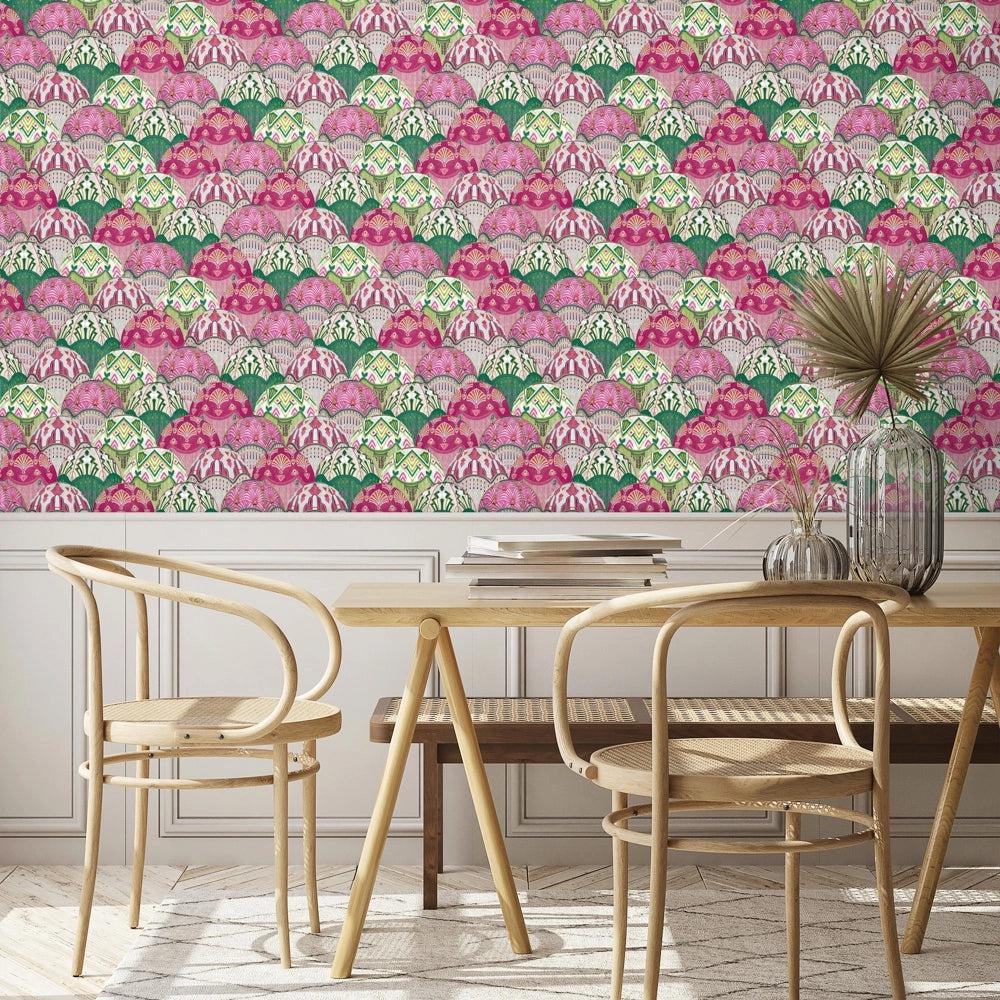 Brand McKenzie Silk Shades Cerise Wallpaper-Beaumonde