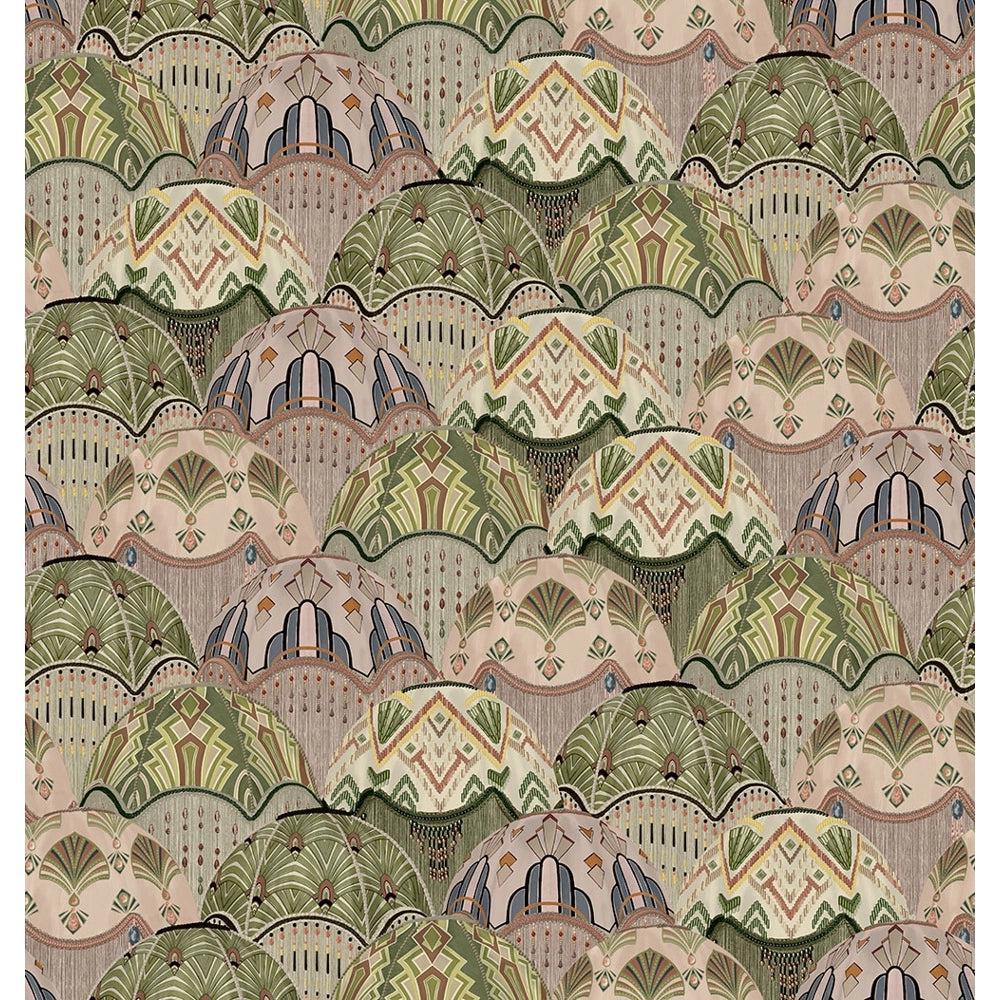 Brand McKenzie Silk Shades Salmon & Olive Wallpaper-Beaumonde