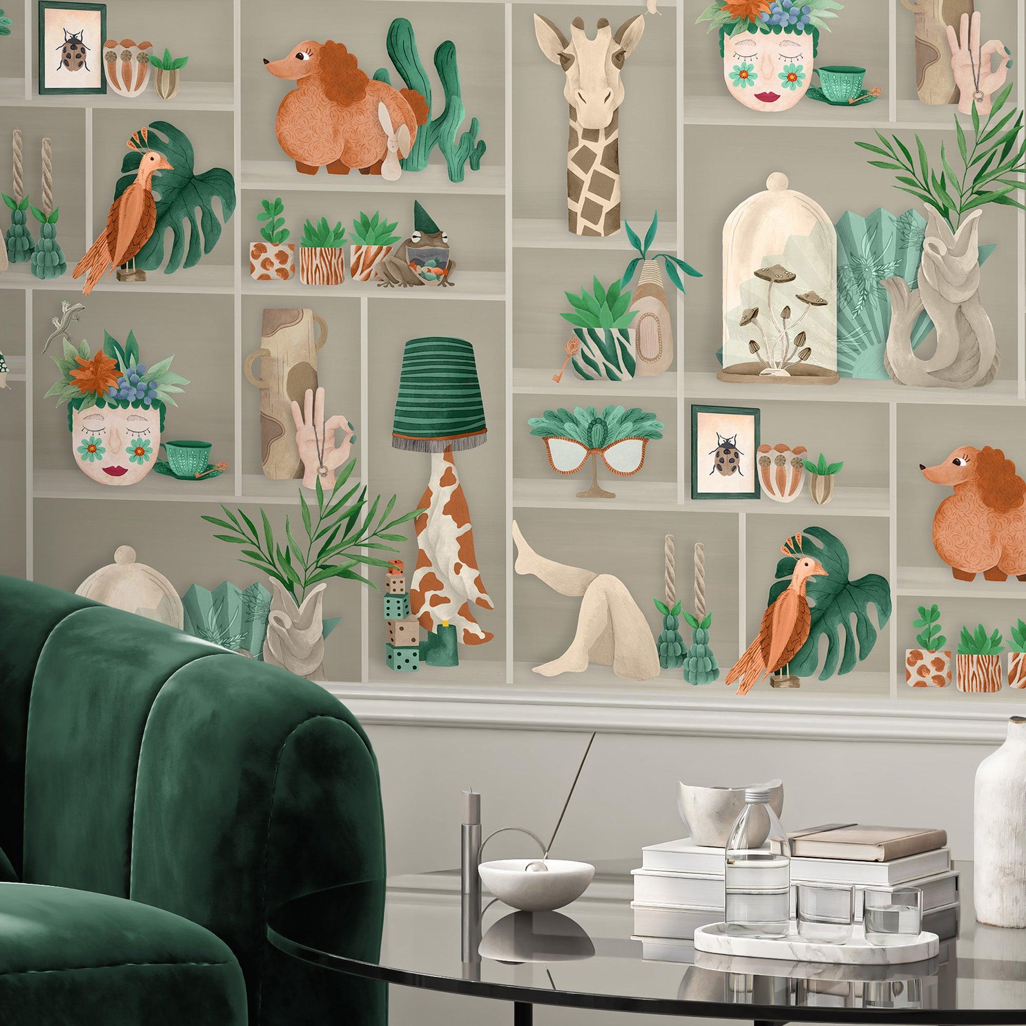 Brand McKenzie The Cabinet Wallpaper - Jade & Amber walls BMWL005/10A 5061018240876