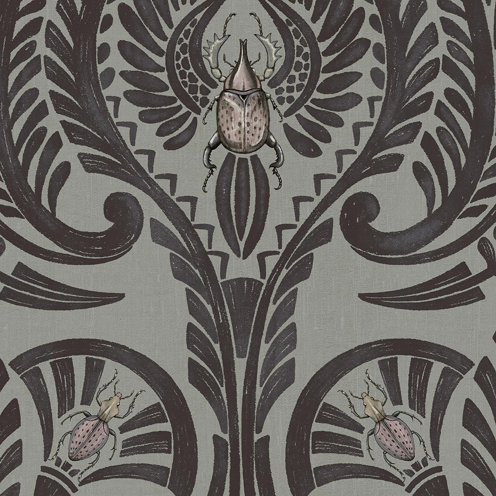 Brand McKenzie The Great Damask Raisin Wallpaper-Beaumonde