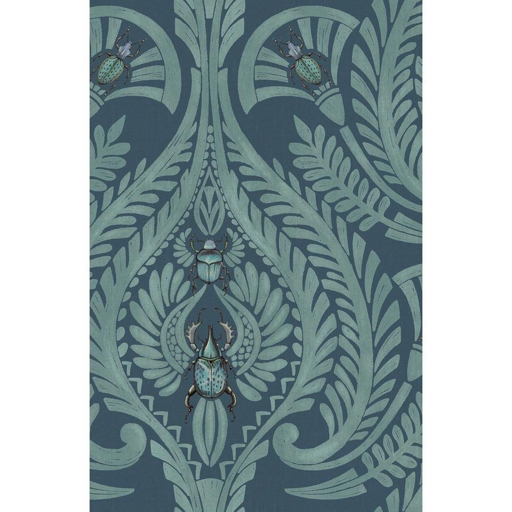 Brand McKenzie The Great Damask Teal Wallpaper-Beaumonde