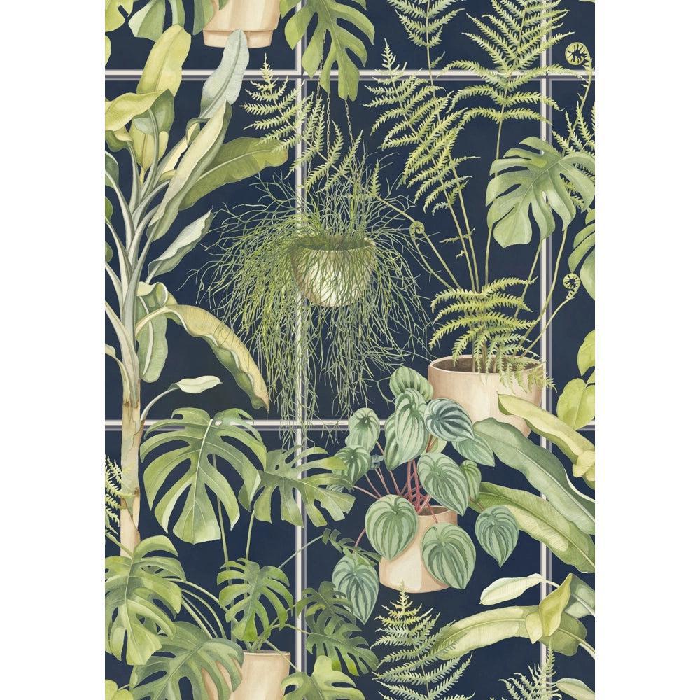Brand McKenzie The Green House Midnight Blue Wallpaper-Beaumonde