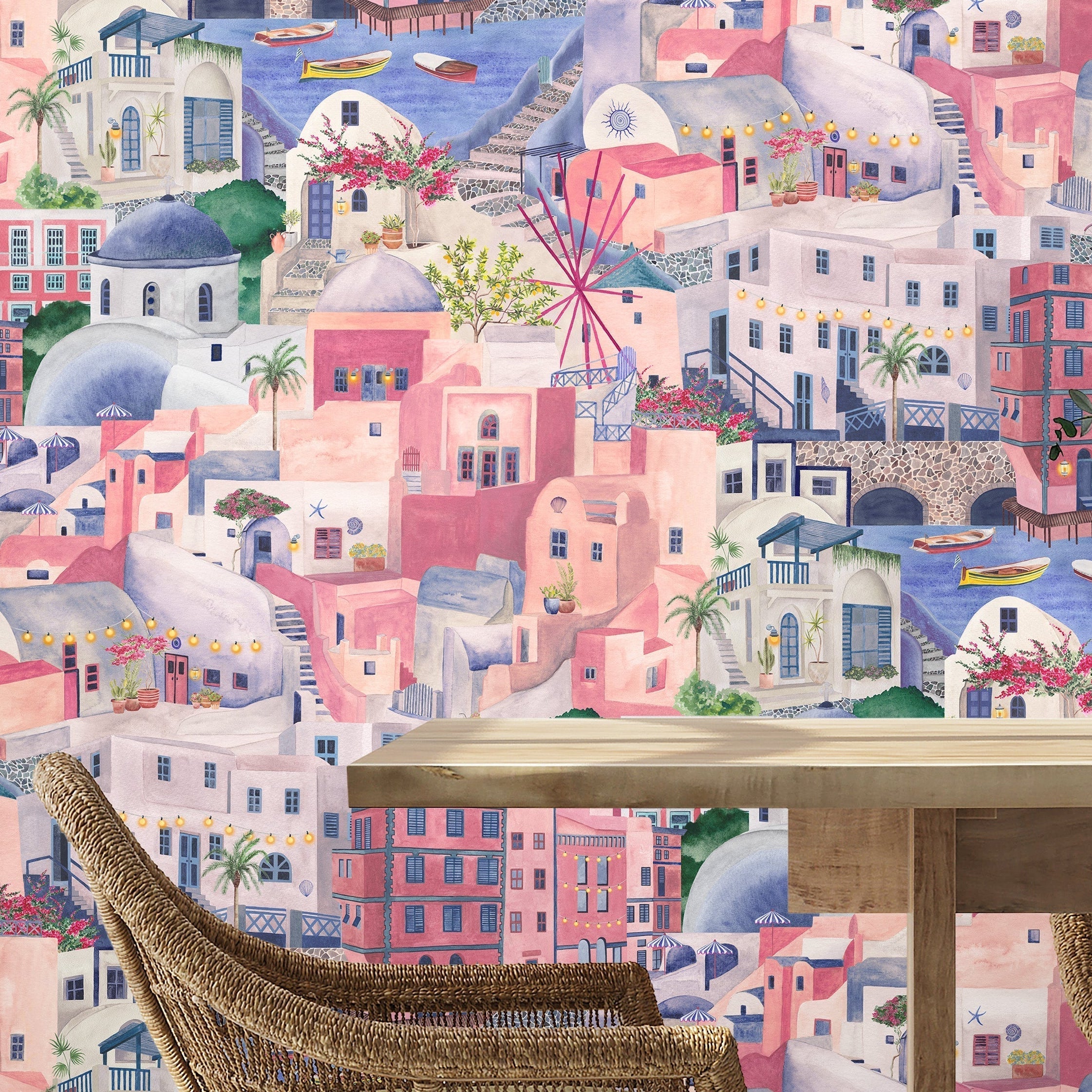Brand McKenzie The Mediterranean Lavender Rose Wallpaper-Beaumonde