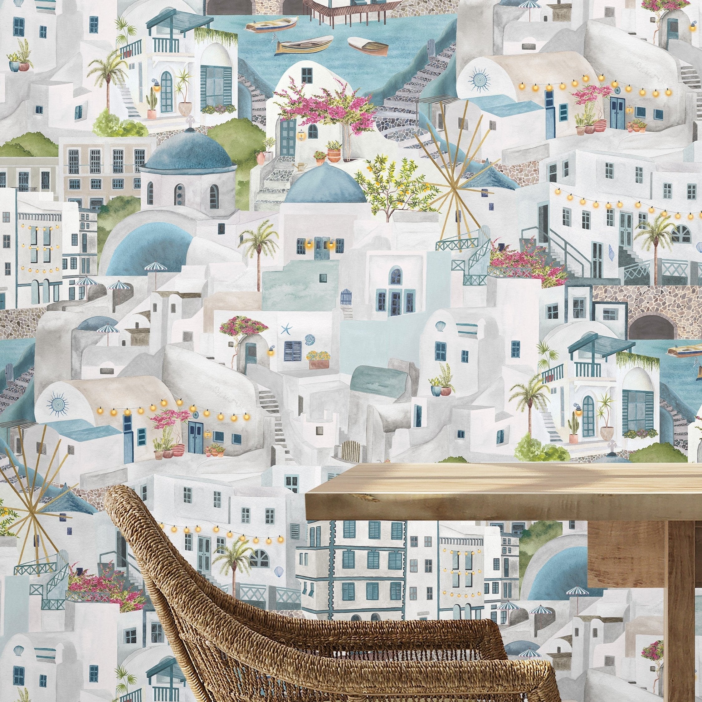 Brand McKenzie The Mediterranean Slate Blue Wallpaper-Beaumonde