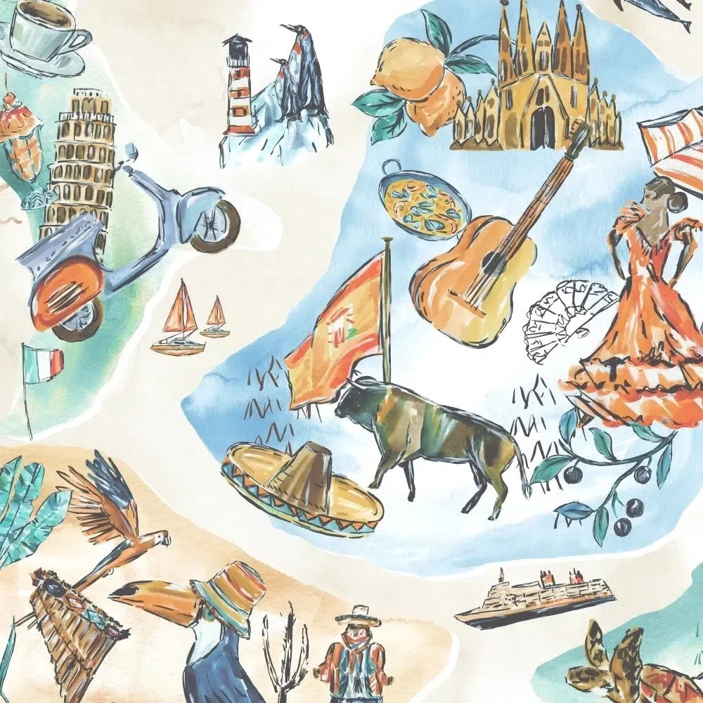 Brand McKenzie Travel Map Earth Wallpaper-Beaumonde