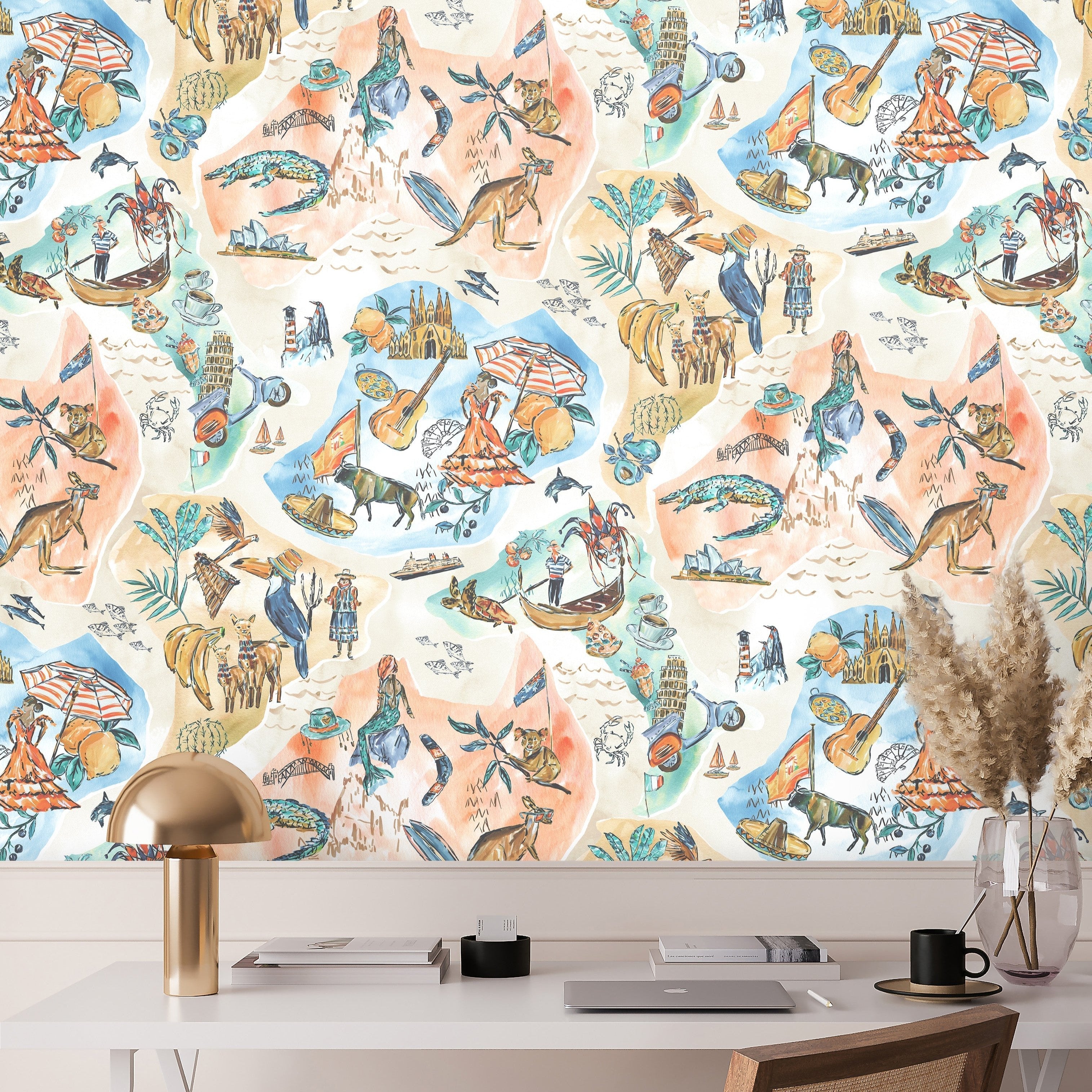 Brand McKenzie Travel Map Earth Wallpaper-Beaumonde