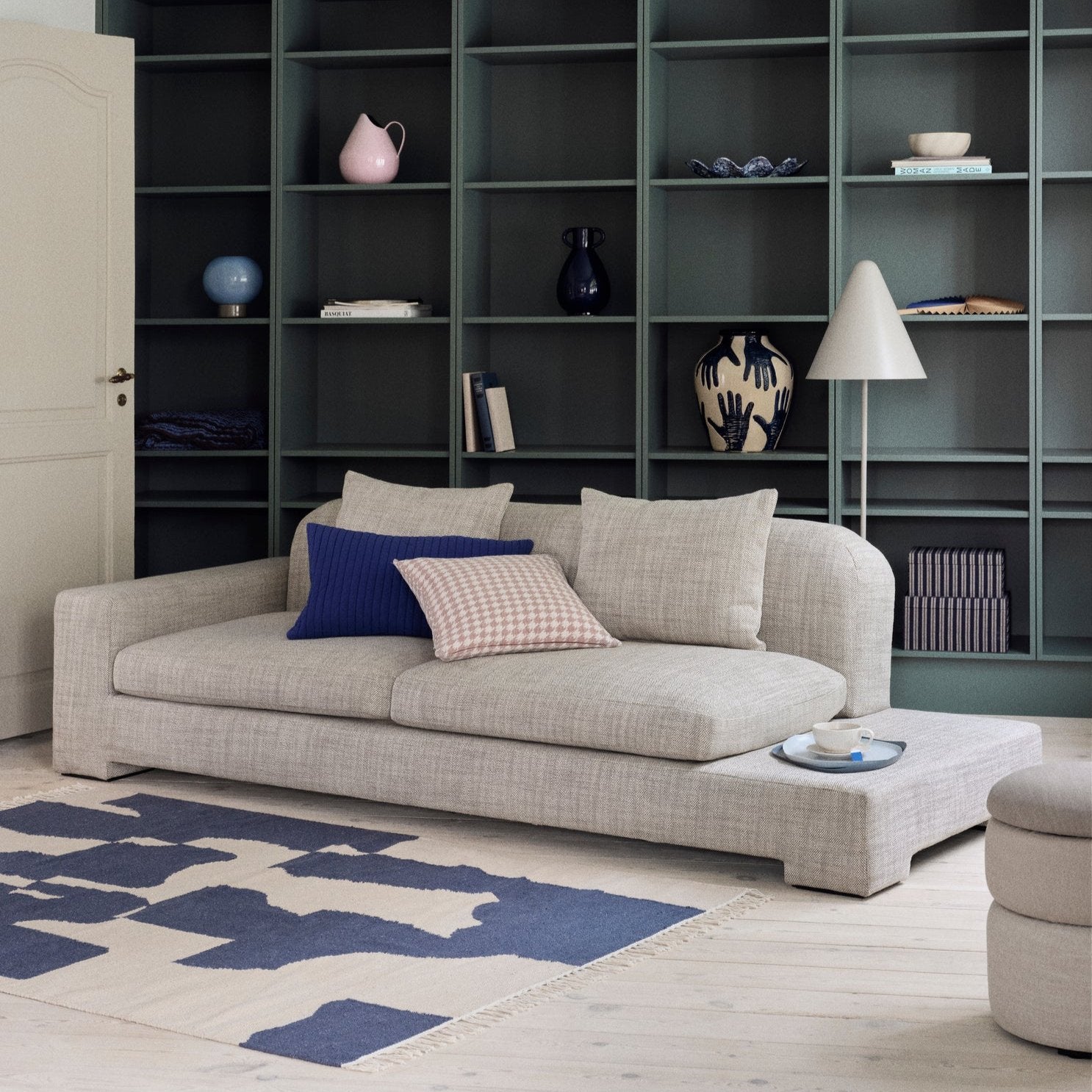 Broste Copenhagen Bay Chaise Longue Beige Melange - Left Sided-31001137-Beaumonde