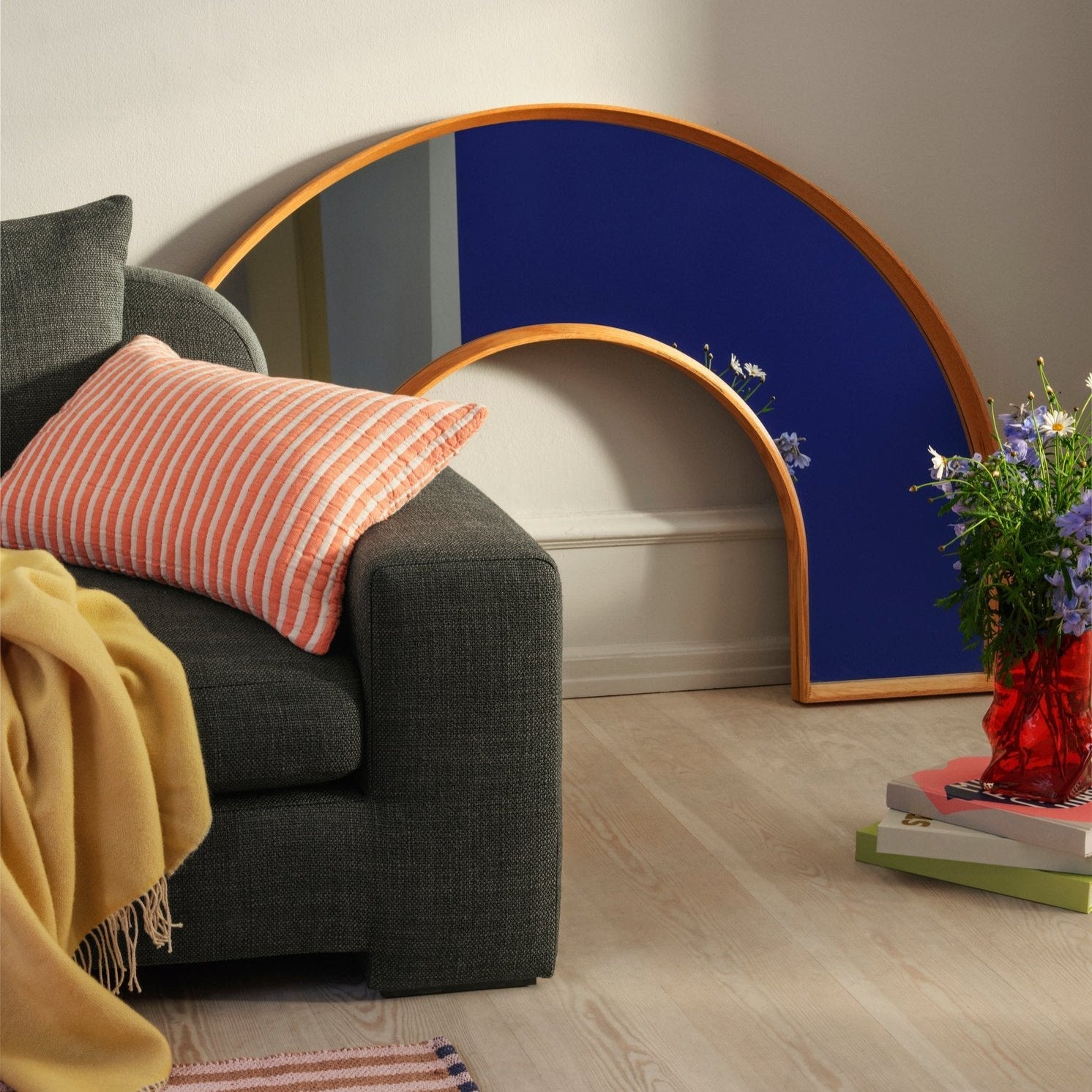 Broste Copenhagen Bay Chaise Longue Green Melange - Left Sided-31001162-Beaumonde