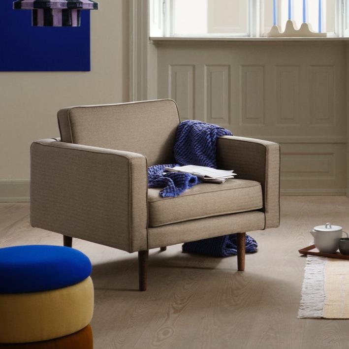 Broste Copenhagen Wind Tweed Armchair Beige-31001157-Beaumonde