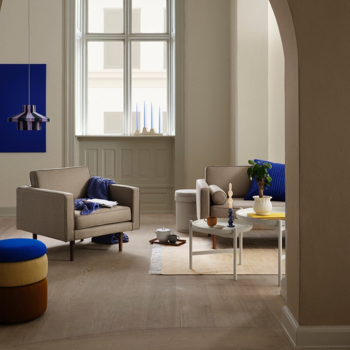 Broste Copenhagen Wind Tweed Armchair Beige-31001157-Beaumonde