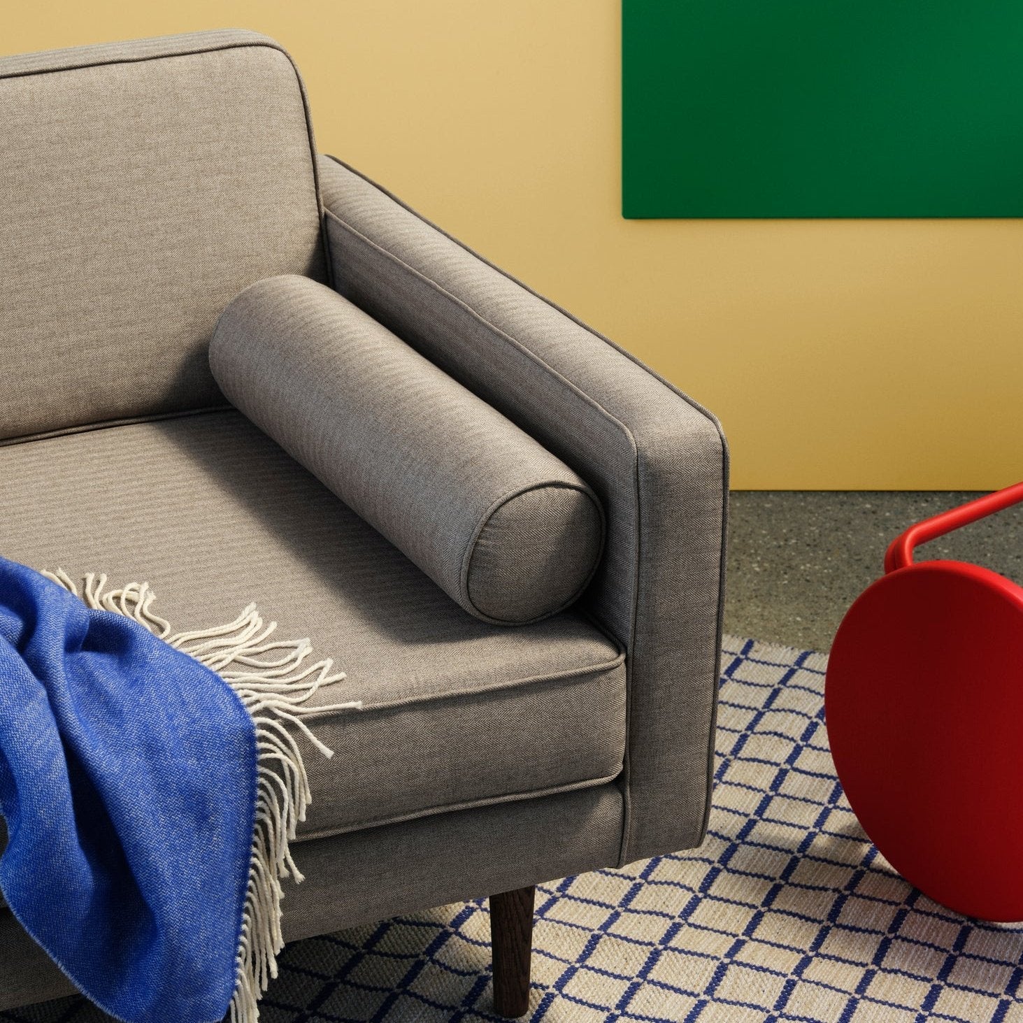 Broste Copenhagen Wind Tweed Armchair Grey-31001154-Beaumonde