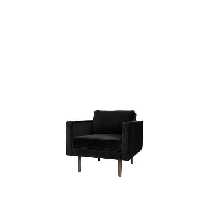Broste Copenhagen Wind Velvet Armchair In Black-Beaumonde