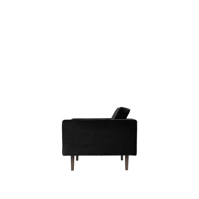 Broste Copenhagen Wind Velvet Armchair In Black-Beaumonde