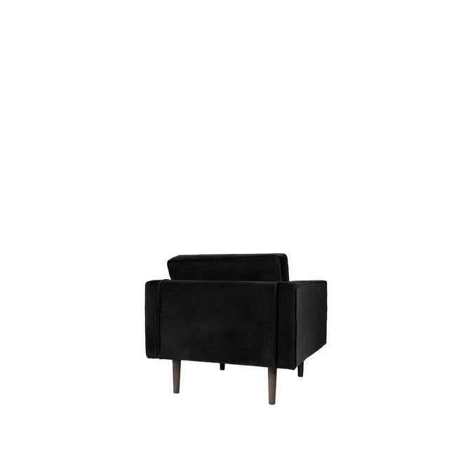 Broste Copenhagen Wind Velvet Armchair In Black-Beaumonde