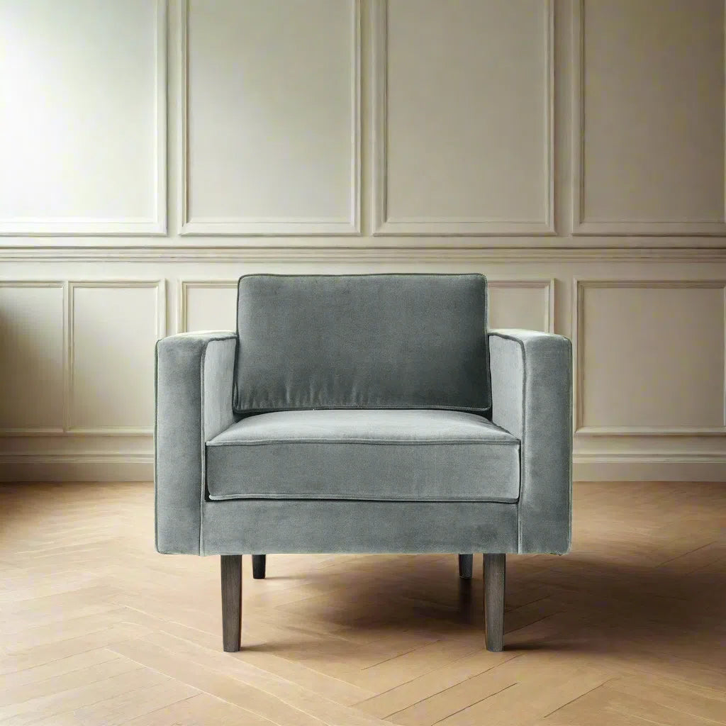 Broste Copenhagen Wind Velvet Armchair In Chinois Green-Beaumonde