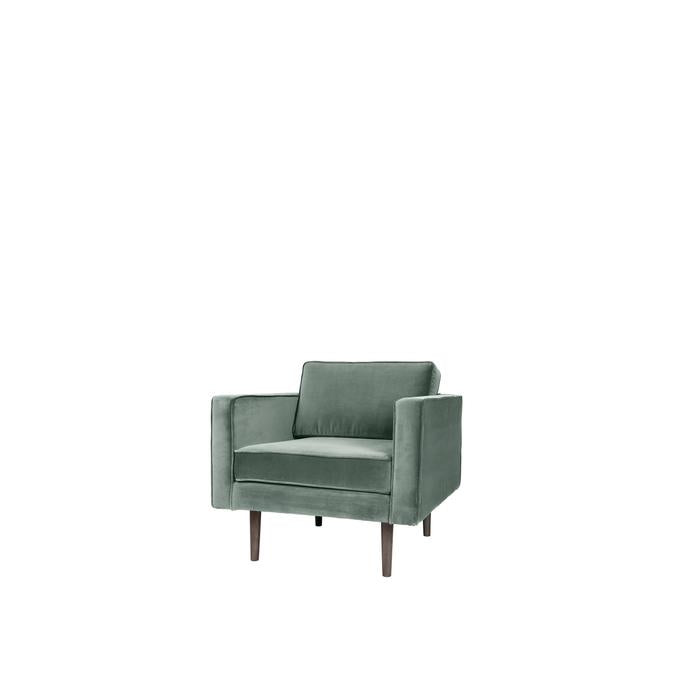 Broste Copenhagen Wind Velvet Armchair In Chinois Green-Beaumonde