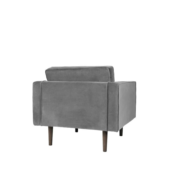 Broste Copenhagen Wind Velvet Armchair In Drizzle Grey-Beaumonde