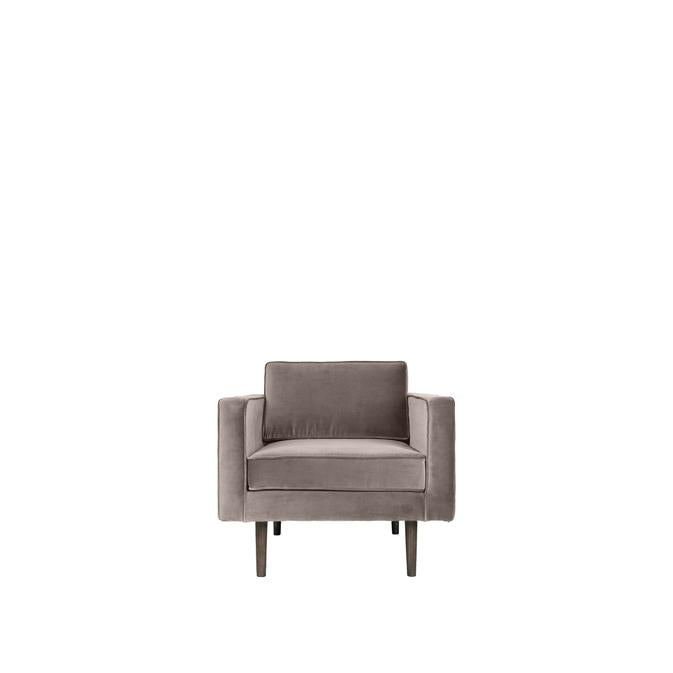 Broste Copenhagen Wind Velvet Armchair In Light Grey-Beaumonde