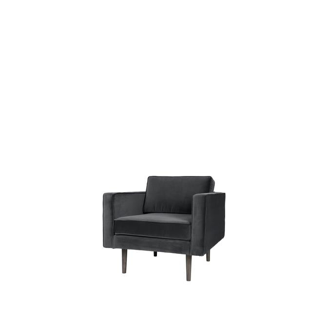 Broste Copenhagen Wind Velvet Armchair In Magnet Grey-Beaumonde