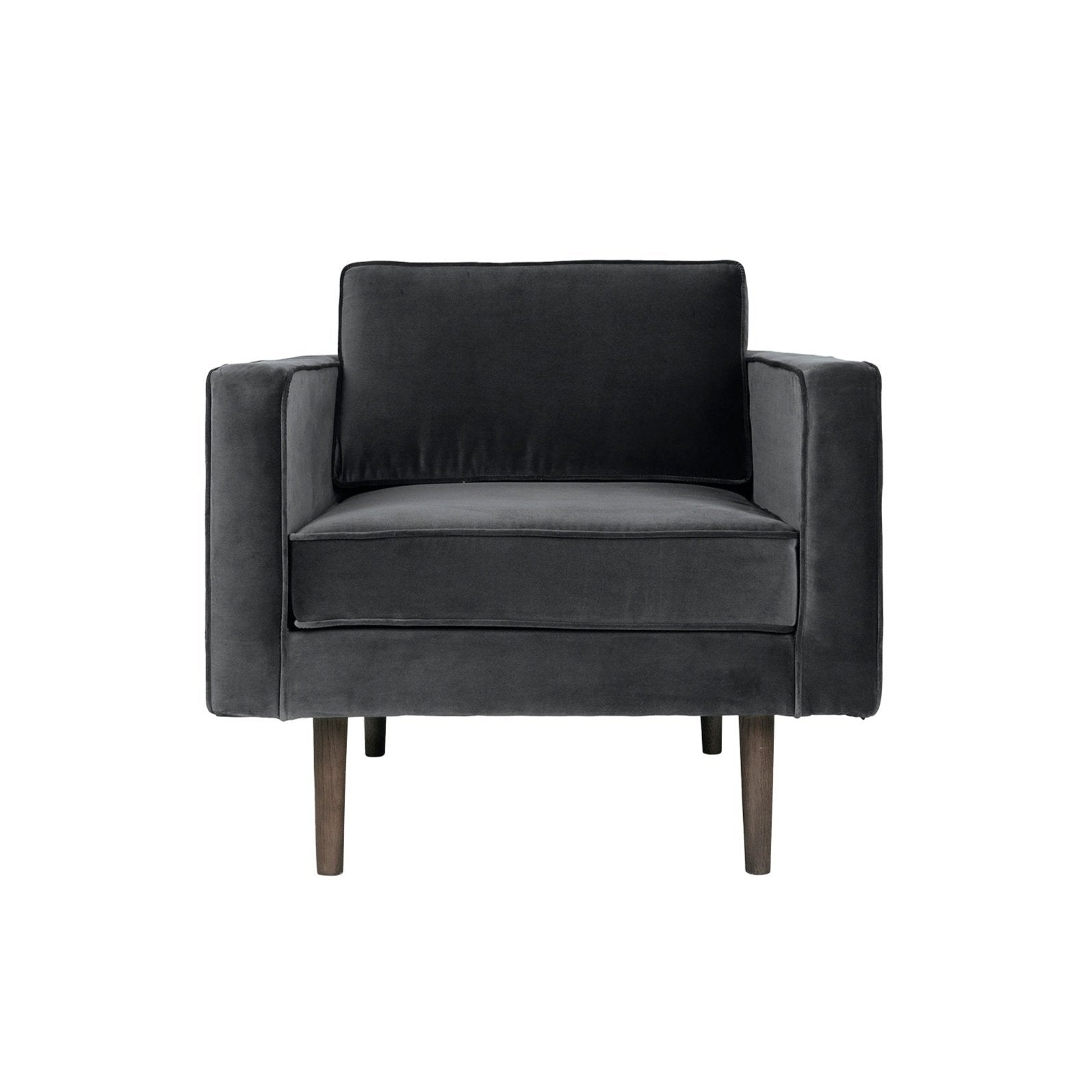 Broste Copenhagen Wind Velvet Armchair In Magnet Grey-Beaumonde